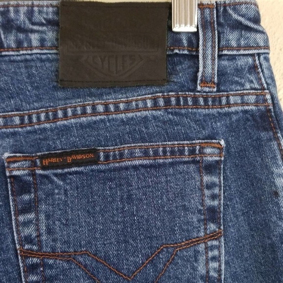 HARLEY DAVIDSON Women's Bootcut Blue Jeans Sz 6P Mid-Rise Biker Casual Festival - Picture 6 of 9